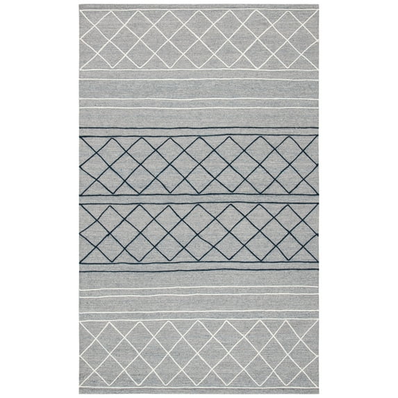 SAFAVIEH Striped Kilim Forrester Striped Area Rug, Silver/Grey, 3' x 5'