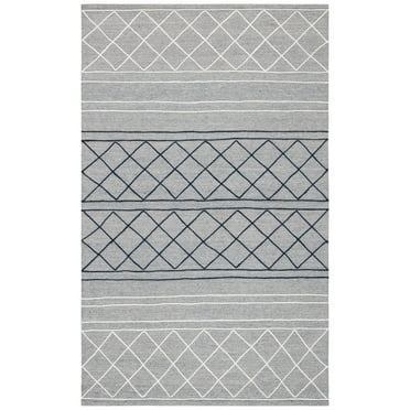 SAFAVIEH Striped Kilim Forrester Striped Area Rug, Silver/Grey, 4' x 6'