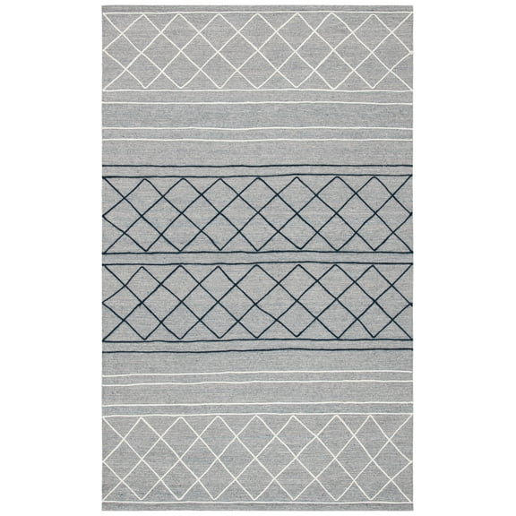 SAFAVIEH Striped Kilim Forrester Striped Area Rug, Silver/Grey, 8' x 10'