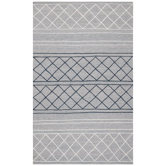 SAFAVIEH Striped Kilim Forrester Striped Area Rug, Silver/Grey, 9' x 12'