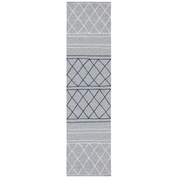 SAFAVIEH Striped Kilim Forrester Striped Runner Rug, Silver/Grey, 2'3" x 9'