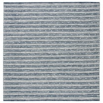 SAFAVIEH Striped Kilim Francine Striped Area Rug, Navy/Blue, 5' x 5' Square