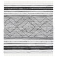 thumbnail image 1 of SAFAVIEH Striped Kilim Isaija Striped Cotton Area Rug, Black/Ivory, 6' x 6' Square, 1 of 8