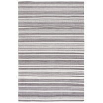 SAFAVIEH Striped Kilim Janel Striped Polyester Area Rug, Grey/Ivory, 8' x 10'