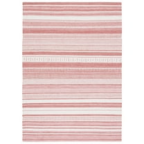 SAFAVIEH Striped Kilim Jocelin Striped Polyester Area Rug, Pink/Ivory, 8' x 10'
