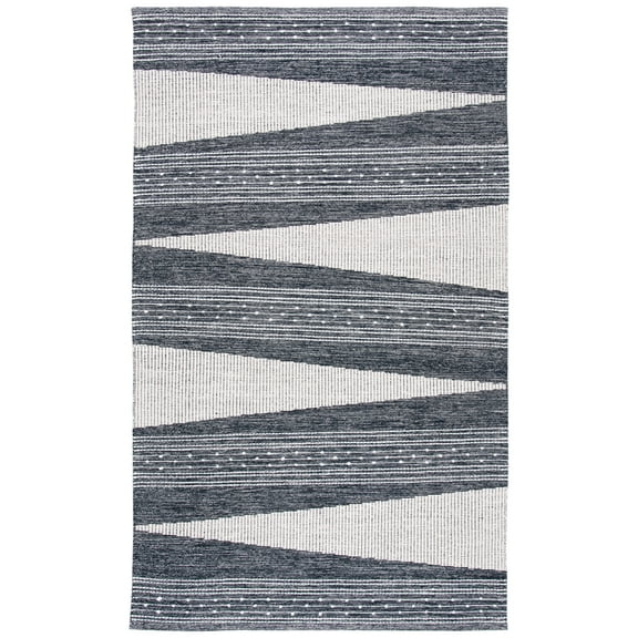 SAFAVIEH Striped Kilim Juniper Striped Area Rug, Black/Ivory, 3' x 5'