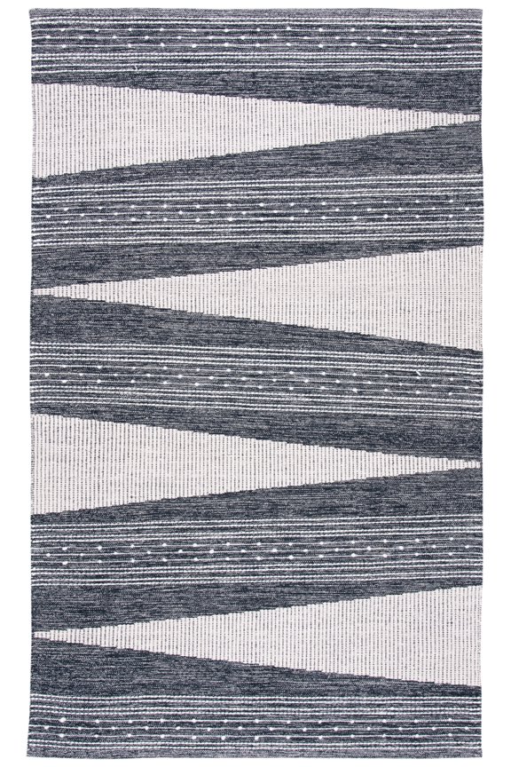 Striped Kilim Juniper Striped Area Rug, Black/Ivory, 3' x 5'