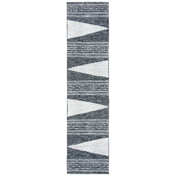 SAFAVIEH Striped Kilim Juniper Striped Runner Rug, Black/Ivory, 2'3" x 9'