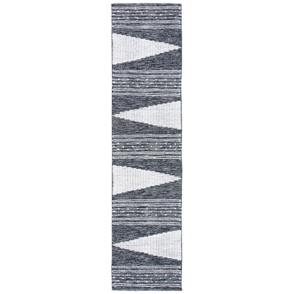 SAFAVIEH Striped Kilim Juniper Striped Runner Rug, Black/Ivory, 2'3" x 9'