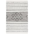 thumbnail image 1 of SAFAVIEH Striped Kilim Kalysta Striped Cotton Area Rug, Ivory/Black, 4' x 6', 1 of 8