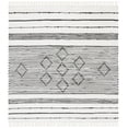 thumbnail image 1 of SAFAVIEH Striped Kilim Kalysta Striped Cotton Area Rug, Ivory/Black, 6' x 6' Square, 1 of 8