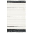 thumbnail image 1 of SAFAVIEH Striped Kilim Kevin Striped Cotton Area Rug, Ivory/Black, 6' x 9', 1 of 7