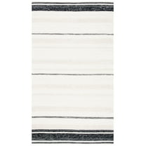 SAFAVIEH Striped Kilim Kevin Striped Cotton Area Rug, Ivory/Black, 8' x 10'