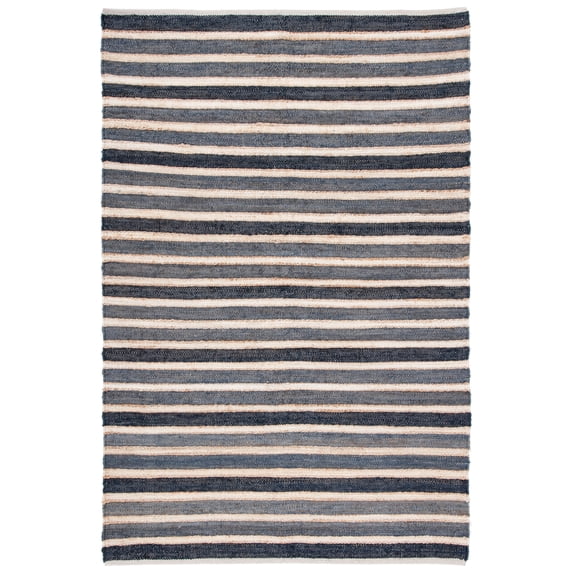 SAFAVIEH Striped Kilim Lorcan Striped Area Rug, Charcoal/Ivory, 3' x 5'