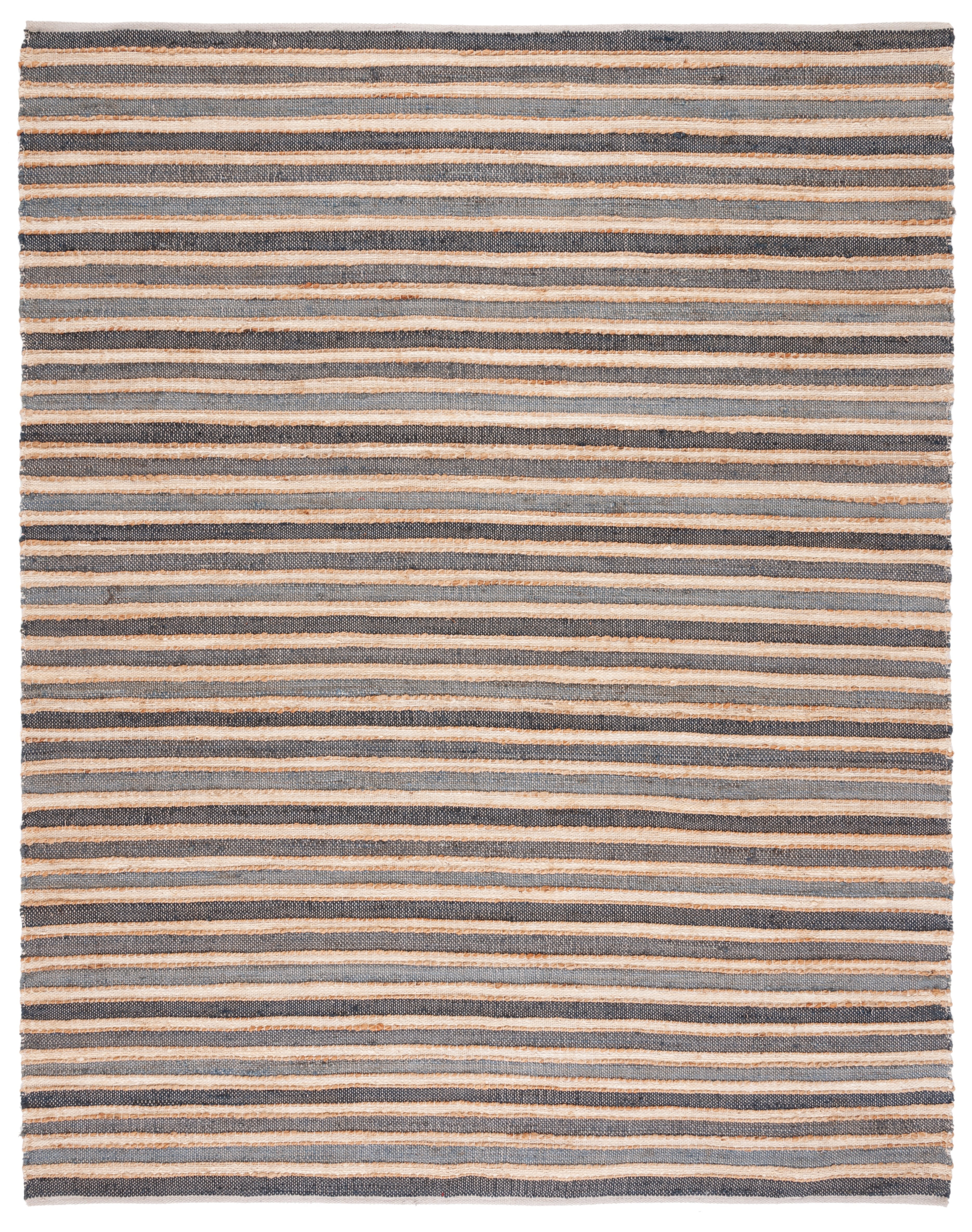 SAFAVIEH Striped Kilim Lorcan Striped Area Rug, Charcoal/Ivory, 8' x 10'