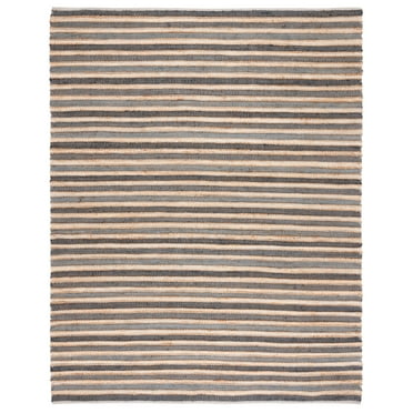 SAFAVIEH Striped Kilim Lorcan Striped Area Rug, Charcoal/Ivory, 8' x 10'