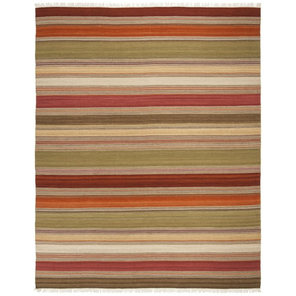 SAFAVIEH Striped Kilim Majorie Striped Area Rug, Green, 2'6" x 4'