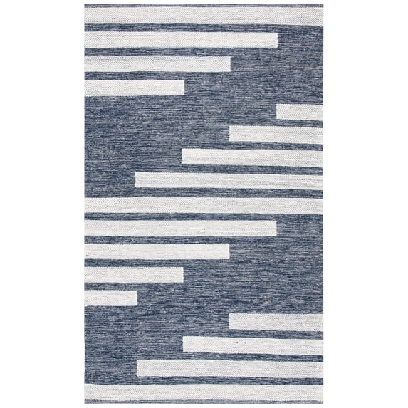 SAFAVIEH Striped Kilim Meriel Striped Area Rug, Navy/Ivory, 10' x 14'