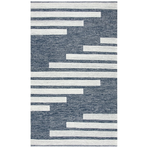 SAFAVIEH Striped Kilim Meriel Striped Area Rug, Navy/Ivory, 8' x 10'