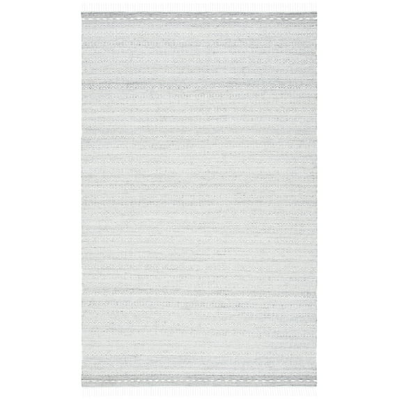 SAFAVIEH Striped Kilim Mihaela Striped Polyester Area Rug, Grey/Ivory, 5' x 8'