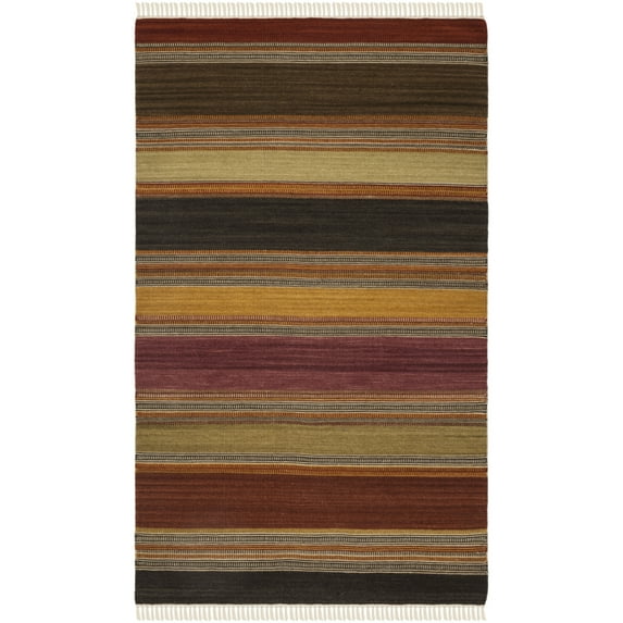 SAFAVIEH Striped Kilim Mildred Wool Area Rug, Gold, 3' x 5'