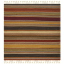 SAFAVIEH Striped Kilim Mildred Wool Area Rug, Gold, 7' x 7' Square