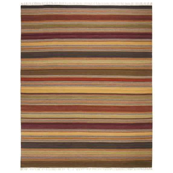 SAFAVIEH Striped Kilim Mildred Wool Runner Rug, Gold, 2'3" x 10'
