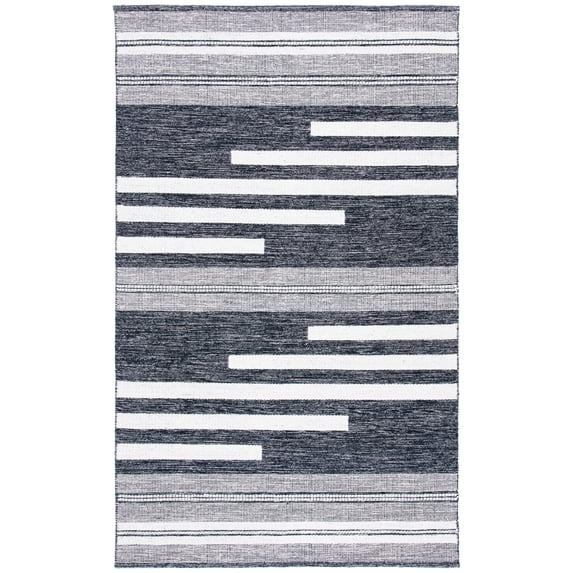 SAFAVIEH Striped Kilim Ombre Striped Area Rug, Ivory/Black, 4' x 6'
