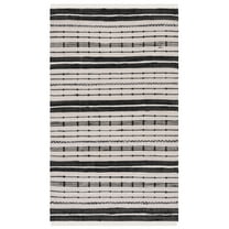 SAFAVIEH Striped Kilim Ottoline Striped Cotton Area Rug, Beige/Black, 8' x 10'