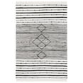 thumbnail image 1 of SAFAVIEH Striped Kilim Paulino Striped Cotton Area Rug, Ivory/Black, 4' x 6', 1 of 8