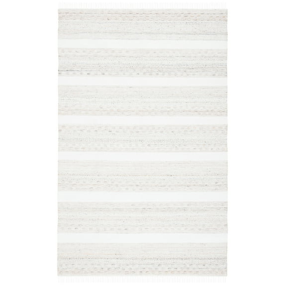 SAFAVIEH Striped Kilim Peyton Striped Polyester Area Rug, Beige/Ivory, 6' x 9'