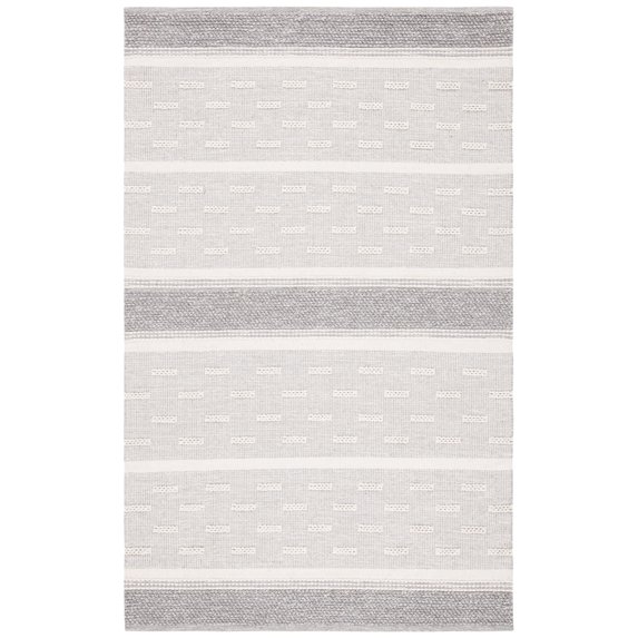 SAFAVIEH Striped Kilim Rory Striped Cotton Area Rug, Ivory/Grey, 3' x 5'