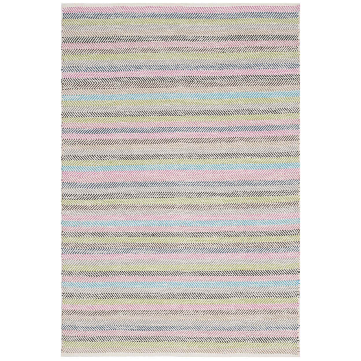 Handwoven Gray Stripe Wool-Cotton Blend 4' x 6' Area Rug