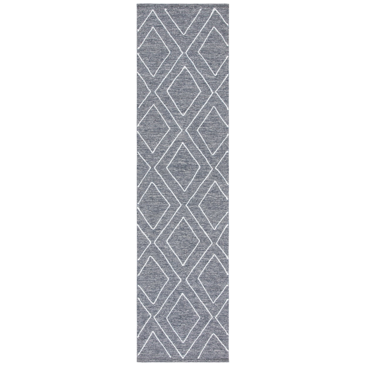Handwoven Gray Stripe Kilim 27" Wool-Cotton Blend Rug