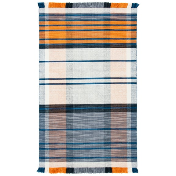 SAFAVIEH Striped Kilim STK702P Orange / Blue Rug