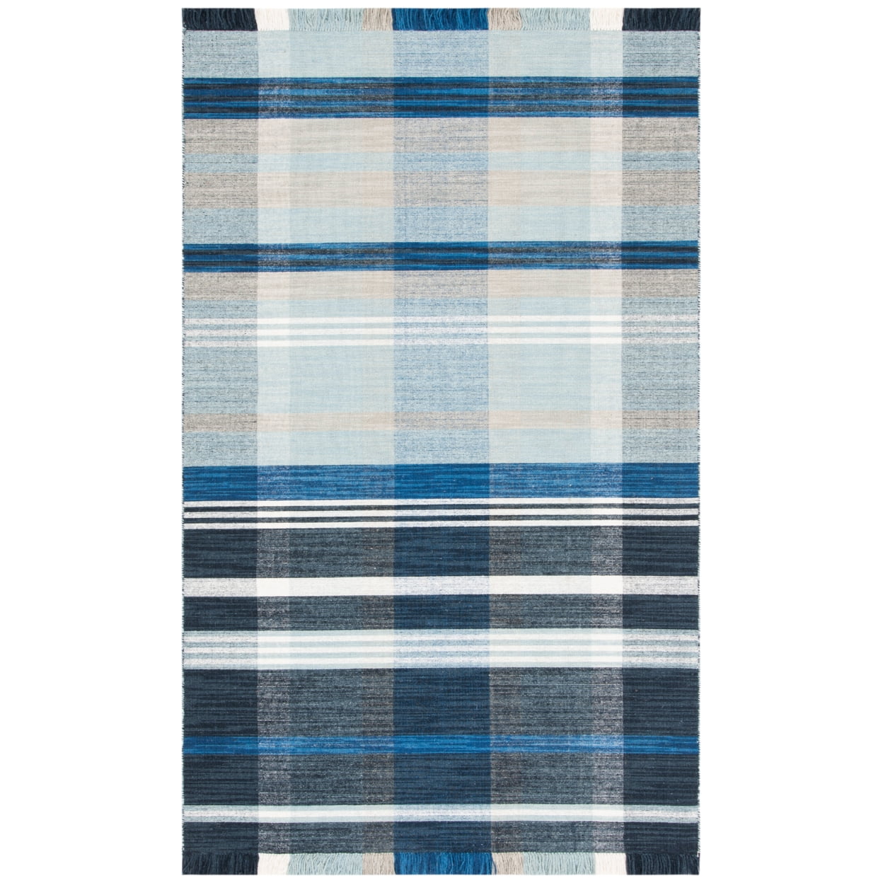 Southwestern Vibe Stripe Handmade Wool 5' x 8' Area Rug