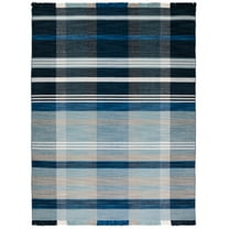 SAFAVIEH Striped Kilim Linnette Striped Area Rug, Navy/Charcoal, 9' x 12'