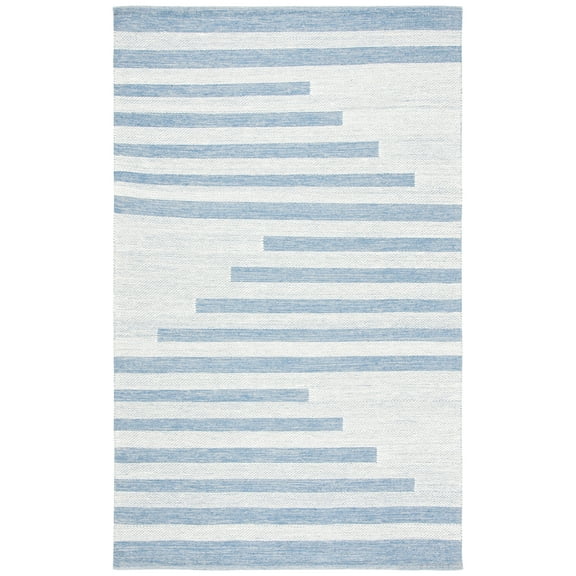 SAFAVIEH Striped Kilim Talia Striped Area Rug, Ivory/Blue, 8' x 10'