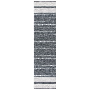 SAFAVIEH Striped Kilim Theodore Striped Runner Rug, Black/Ivory, 2'3" x 11'