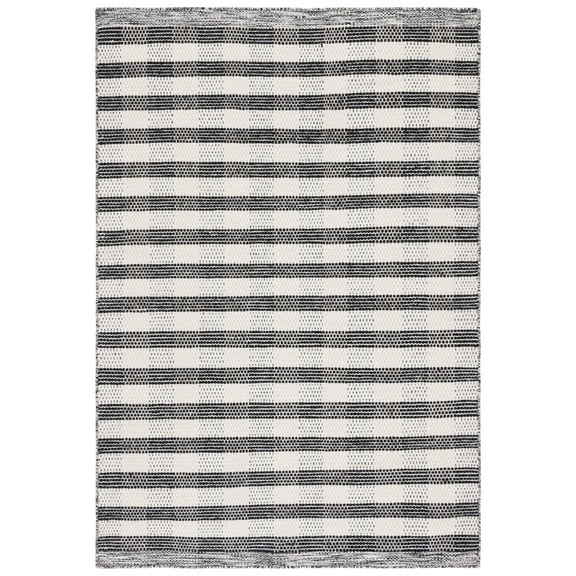 SAFAVIEH Striped Kilim Ulric Striped Area Rug, Black/Ivory, 3' x 5'
