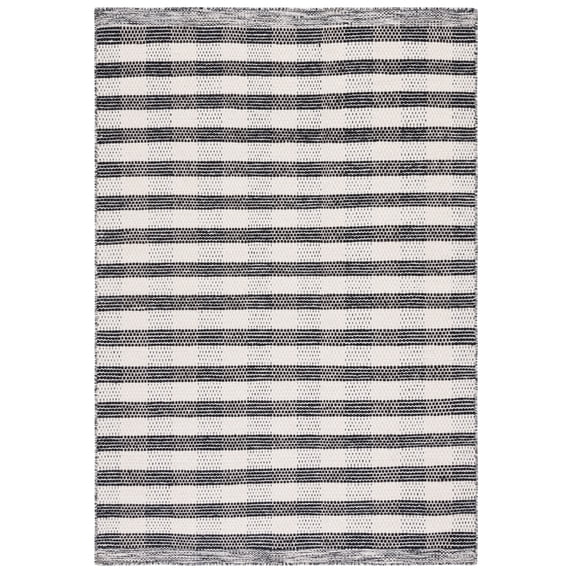 SAFAVIEH Striped Kilim Ulric Striped Area Rug, Black/Ivory, 5' x 8'