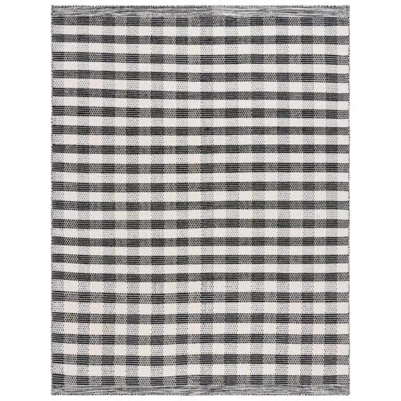 SAFAVIEH Striped Kilim Ulric Striped Area Rug, Black/Ivory, 8' x 10'