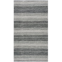 SAFAVIEH Striped Kilim Xavior Striped Area Rug, Black/Ivory, 8' x 10'