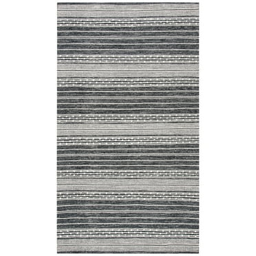 SAFAVIEH Striped Kilim Xavior Striped Area Rug, Black/Ivory, 8' x 10'
