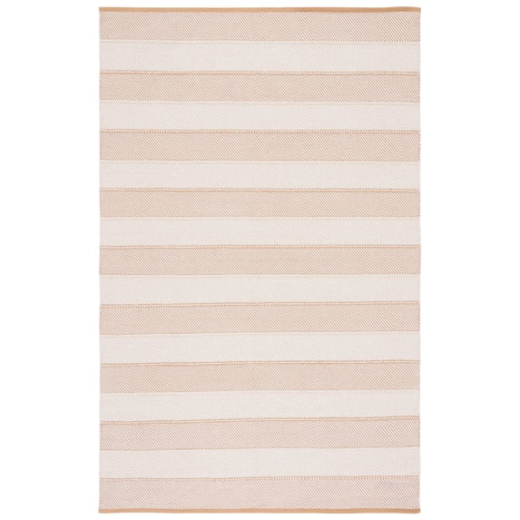 SAFAVIEH Striped Kilim Yadira Striped Cotton Area Rug, Beige/Gold, 6' x 9'