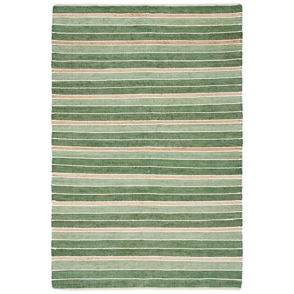 SAFAVIEH Striped Kilim Zaman Striped Area Rug, Green/Natural, 3' x 5'