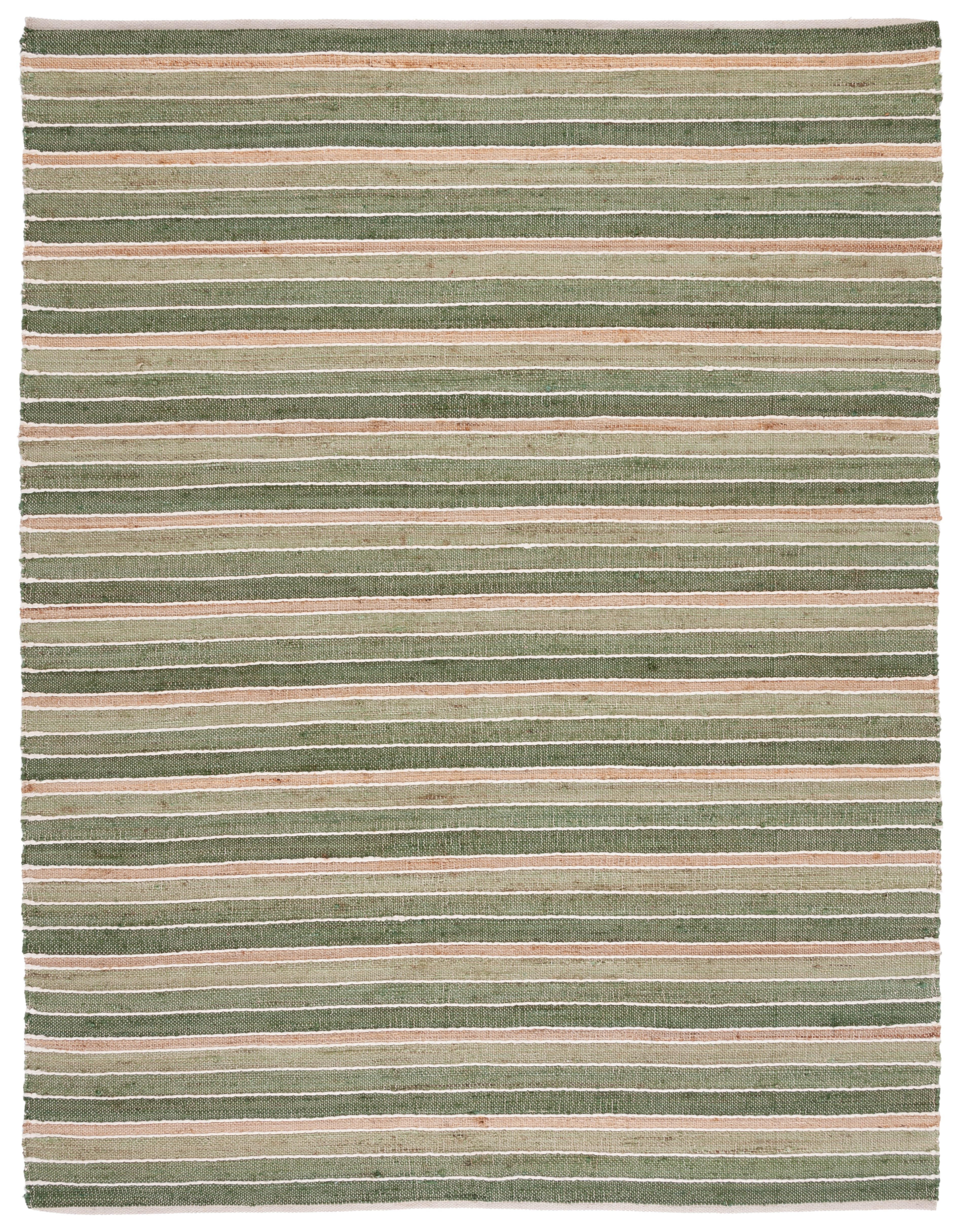 Boho-Chic Handmade Striped Kilim Wool Area Rug - 8' x 10'