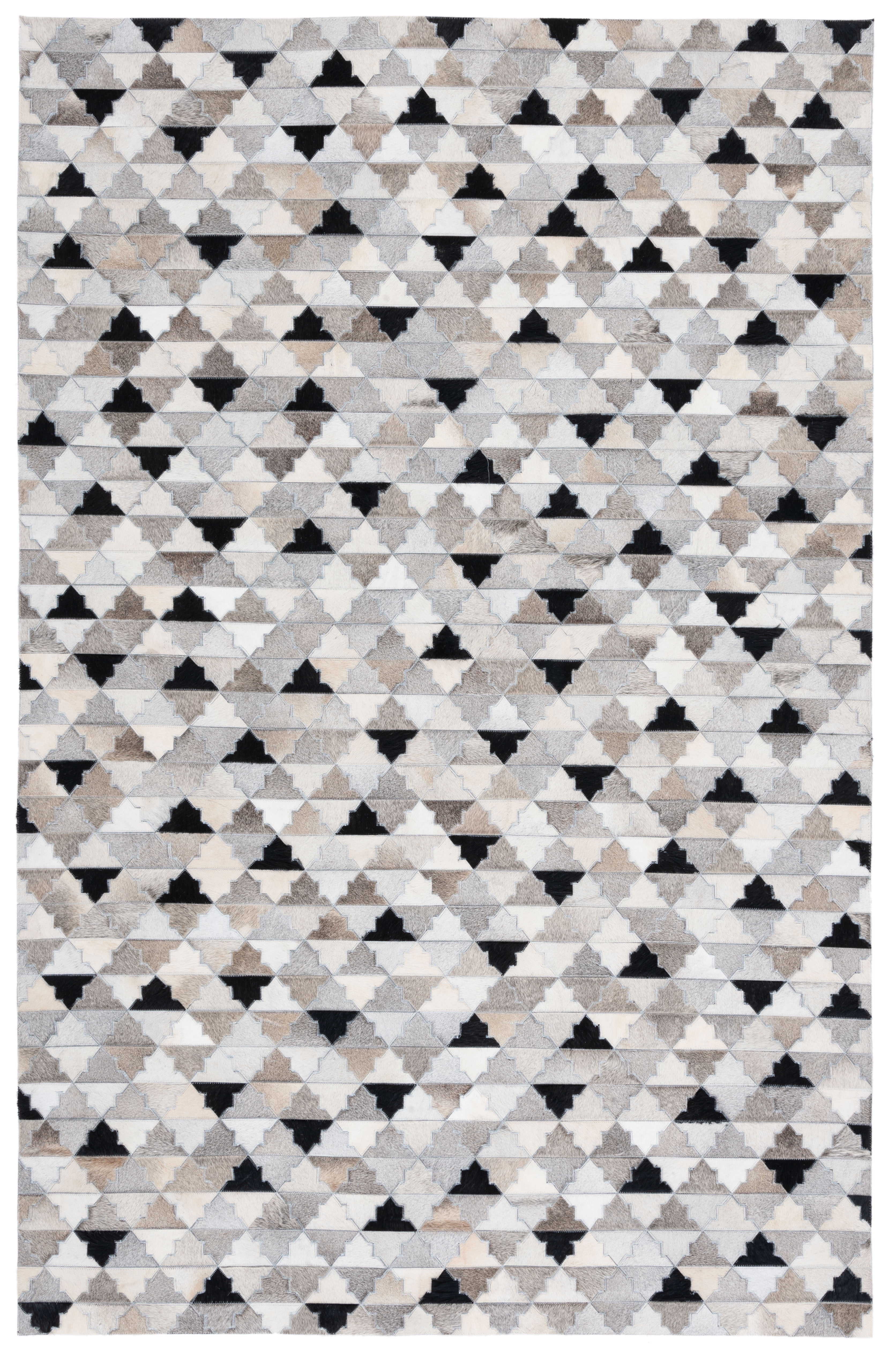 SAFAVIEH Studio Leather Calla Geometric Area Rug, Grey/Black, 8' x 10'