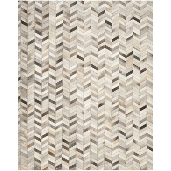 SAFAVIEH Studio Leather Chauncey Geometric Area Rug, Grey, 8' x 10'