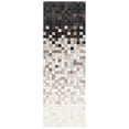 thumbnail image 1 of SAFAVIEH Studio Leather Cherette Geometric Runner Rug, Ivory/Black, 2'3" x 7', 1 of 7